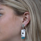 Ace of Spaces and Faux Turquoise Earrings - 2 inch drop