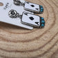 Ace of Spaces and Faux Turquoise Earrings - 2 inch drop