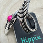 Arrow Head Cuff Ring with Faux Pink Stone