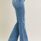 JUDY BLUE FULL SIZE MID RISE WASH DESTROY HEM BOOTCUT JEANS PLUS SIZE