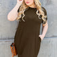 BASIC BAE FULL SIZE ROUND NECK SHORT SLEEVE DRESS WITH POCKETS