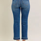 JUDY BLUE FULL SIZE HW VINTAGE WASH RELEASE HEM KICK FLARE JEANS PLUS SIZE