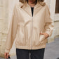 IVY LANE ZIP UP BASEBALL COLLAR DROPPED SHOULDER JACKET