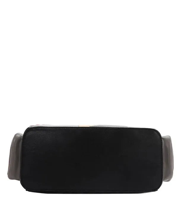 NICOLE LEE USA ECO-LEATHER HANDBAG WITH SIDE POCKETS