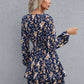 IVY LANE FLORAL LAYERED SURPLICE BALLOON SLEEVE DRESS