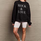 SIMPLY LOVE FULL SIZE ROCK ＆ LOVE ROUND NECK SWEATSHIRT