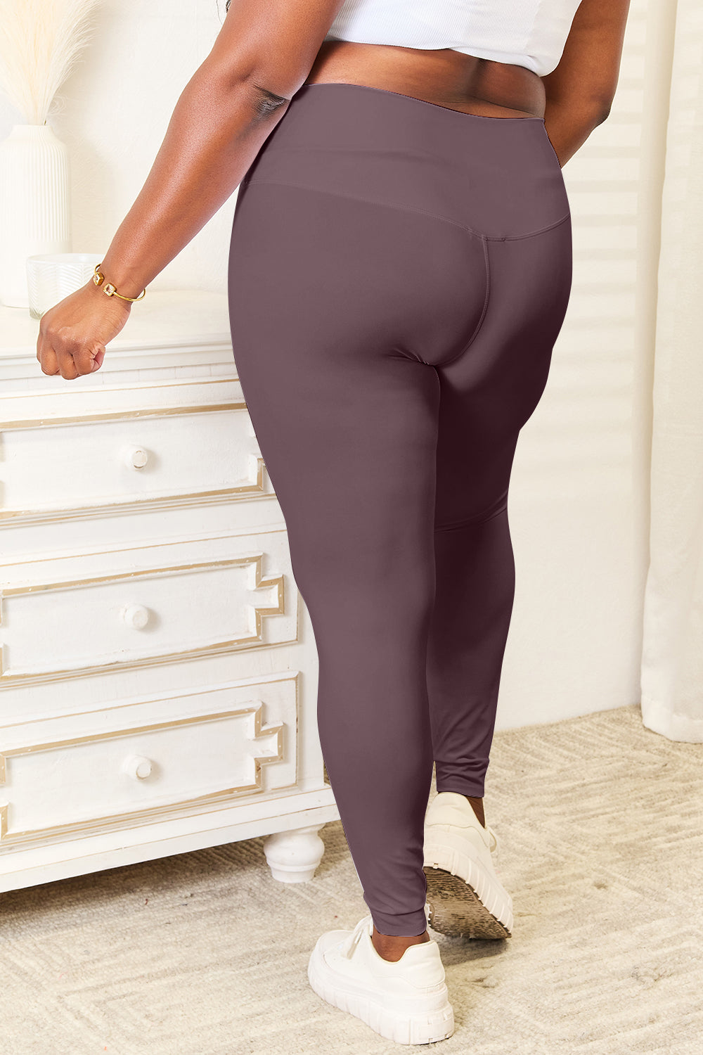 DOUBLE TAKE WIDE WAISTBAND SPORTS LEGGINGS