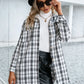 IVY LANE PLAID POCKETED BUTTON UP DROPPED SHOULDER JACKET