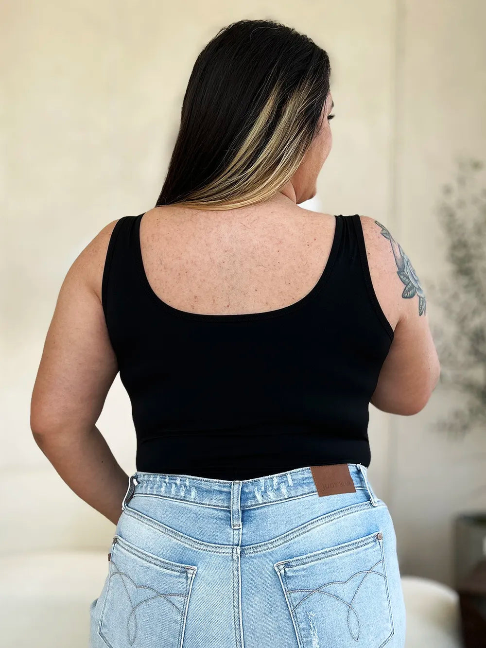 BASIC BAE FULL SIZE SQUARE NECK SLEEVELESS BODYSUIT