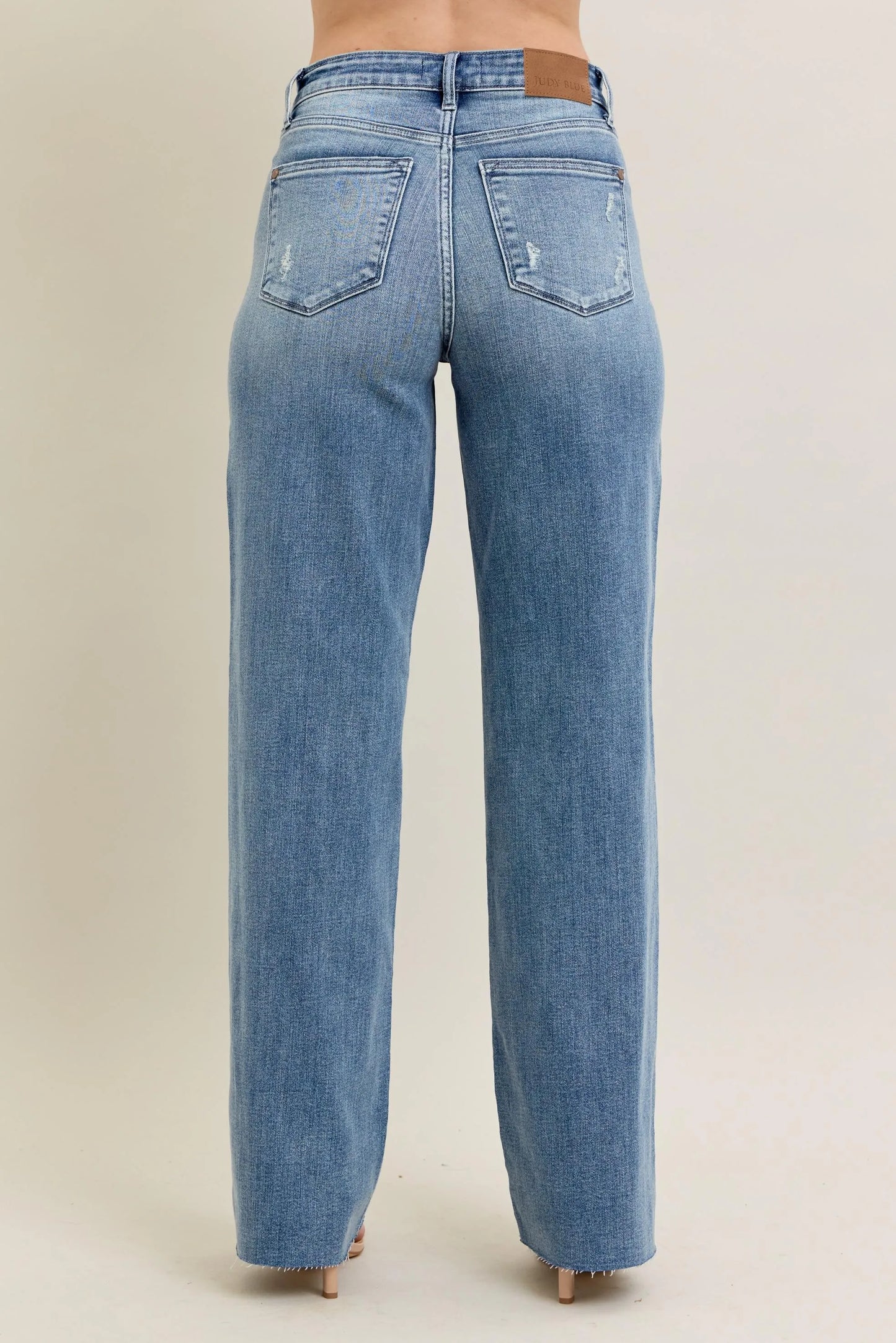 JUDY BLUE FULL SIZE V - FRONT BAGGY JEANS PLUS SIZE