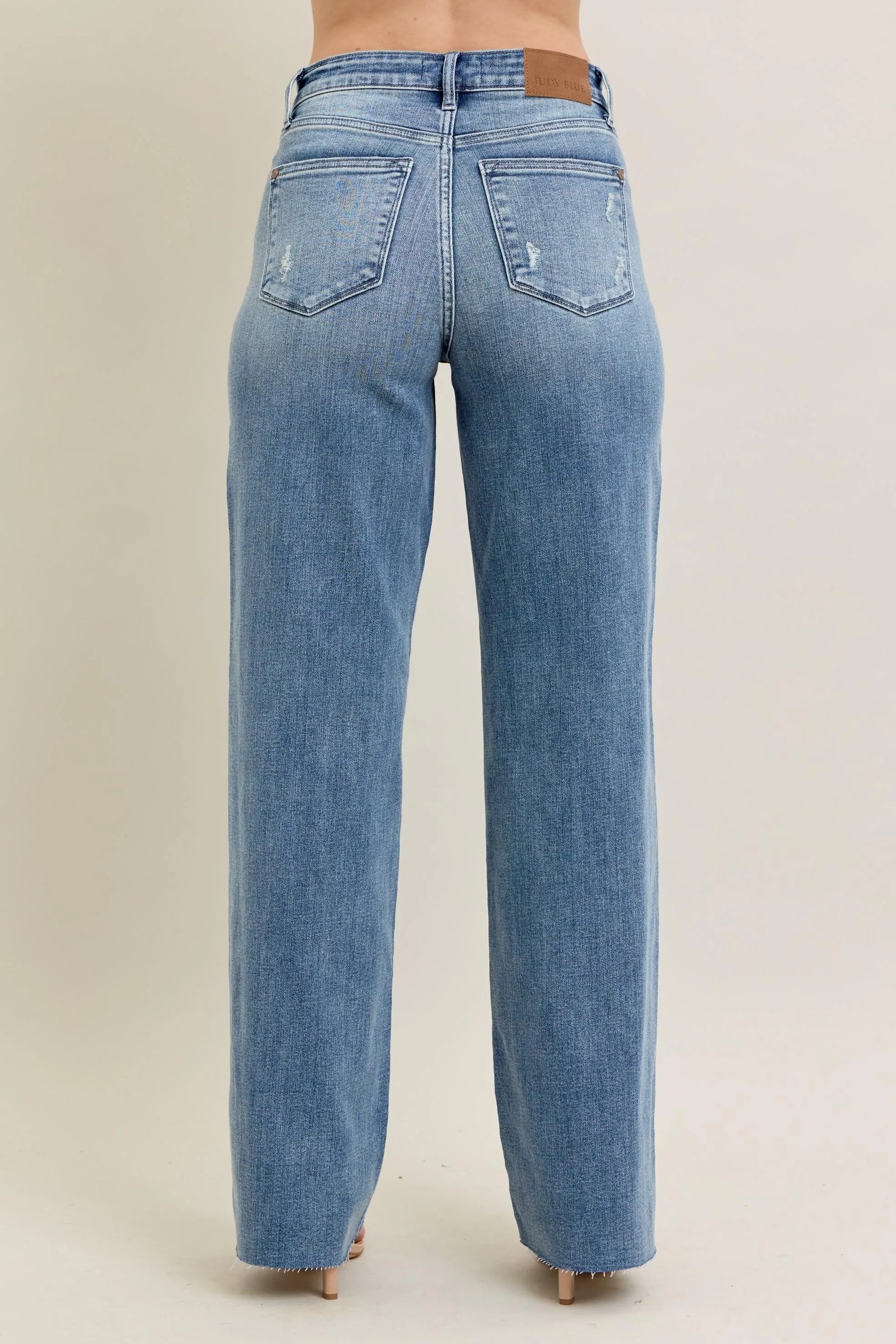 JUDY BLUE FULL SIZE V - FRONT BAGGY JEANS PLUS SIZE