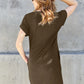 BASIC BAE FULL SIZE ROUND NECK SHORT SLEEVE DRESS WITH POCKETS