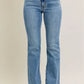 JUDY BLUE FULL SIZE MID RISE WASH DESTROY HEM BOOTCUT JEANS PLUS SIZE