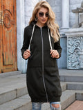 IVY LANE FULL SIZE ZIP-UP LONGLINE HOODIE WITH POCKETS