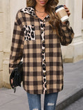 IVY LANE PLAID BUTTON UP DROPPED SHOULDER JACKET