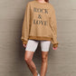 SIMPLY LOVE FULL SIZE ROCK ＆ LOVE ROUND NECK SWEATSHIRT