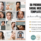 50 Premium Canva Social Media Templates – Skincare & Beauty Brand Kit