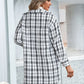IVY LANE PLAID POCKETED BUTTON UP DROPPED SHOULDER JACKET