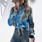 IVY LANE TIE-DYE QUARTER ZIP DROPPED SHOULDER SWEATSHIRT