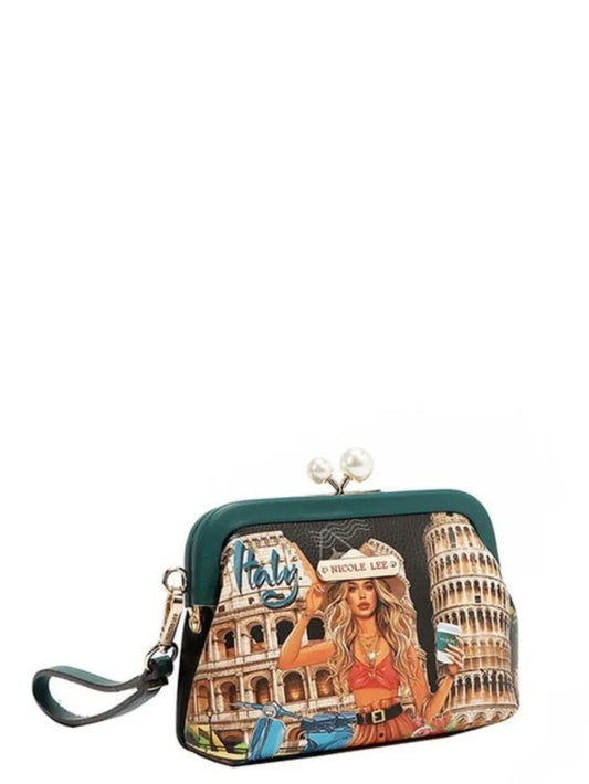 NICOLE LEE USA CHELSEA PEARL KISS-LOCK COIN PURSE