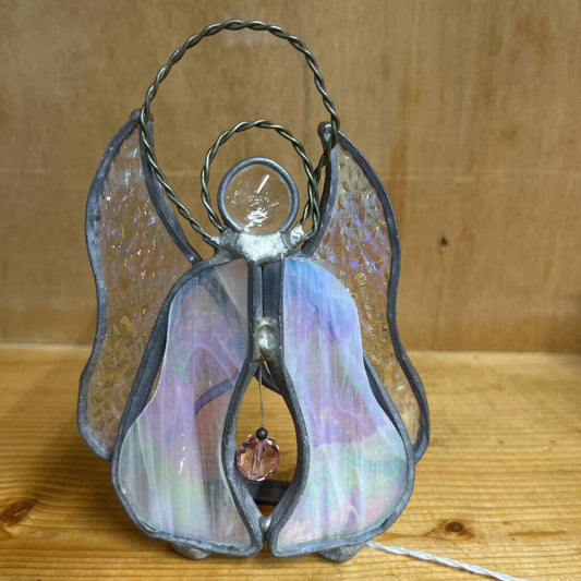 BIRTH ANGEL PINK STAINED GLASS-Thriftique Marketplace