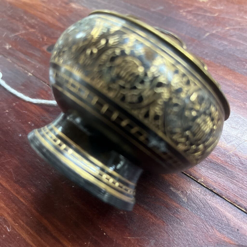 BLACK & BRASS INCENSE BURNER-Thriftique Marketplace