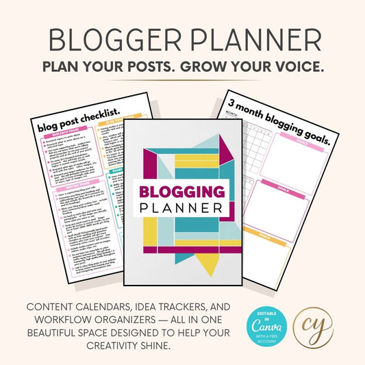 2025 Blog Post Planner Canva Template | 35 Pages