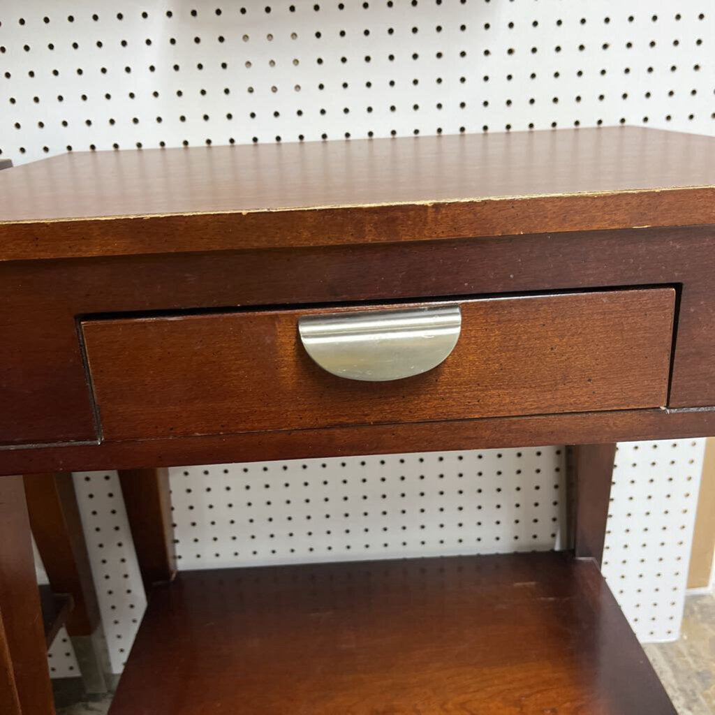 BROWN ONE DRAWER NIGHTSTAND-Thriftique Marketplace