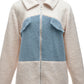 IVY LANE PLUSH CONTRAST ZIP UP COAT
