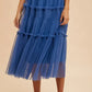 ANNIE WEAR TULLE TIERED MIDI SKIRT