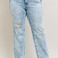 JUDY BLUE FULL SIZE HW MINERAL WASH DESTROY 90'S STRAIGHT JEANS PLUS SIZE