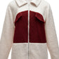 IVY LANE PLUSH CONTRAST ZIP UP COAT