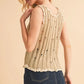 AEMI+CO DISTRESSED DETAIL ROUND NECK KNIT TANK
