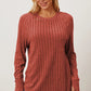 BASIC BAE FULL SIZE RIBBED THUMBHOLE SLEEVE T-SHIRT