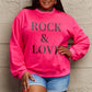 SIMPLY LOVE FULL SIZE ROCK ＆ LOVE ROUND NECK SWEATSHIRT