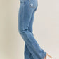 JUDY BLUE FULL SIZE MID RISE WASH DESTROY HEM BOOTCUT JEANS PLUS SIZE