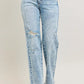 JUDY BLUE FULL SIZE HW MINERAL WASH DESTROY 90'S STRAIGHT JEANS PLUS SIZE
