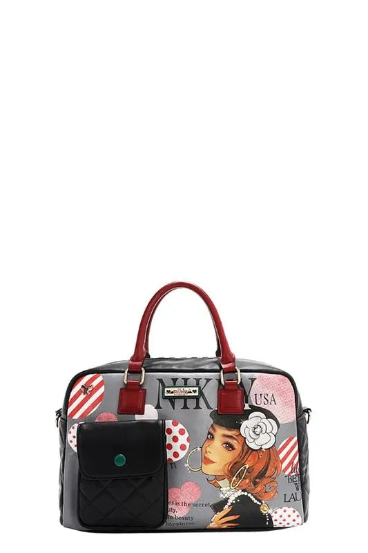 NICOLE LEE USA ECO-LEATHER BOSTON BAG