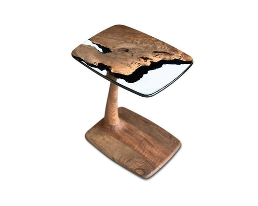 C-SHAPED LUXURY RESIN END / SIDE TABLE - UNIQUE GIFT IDEA
