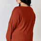 BASIC BAE FULL SIZE RIBBED HALF BUTTON LONG SLEEVE T-SHIRT