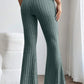 BASIC BAE FULL SIZE RIBBED HIGH WAIST FLARE PANTS