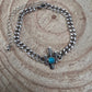 Cactus and Faux Turquoise Cuban Chain Bracelet