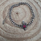 Cactus and Pink Stone Cuban Chain Bracelet