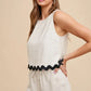 ANNIE WEAR RIC RAC TRIM DETAILED TOP & SHORTS SET