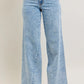 JUDY BLUE FULL SIZE HIGH WAIST WIDE LEG JEANS WITH SKEWED INSEAM PLUS SIZE
