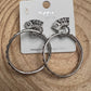 Card Theme Hoop Fashion Earrings - 2 inch drop