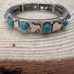 Card Theme Stretch Bracelet with Faux Turquoise