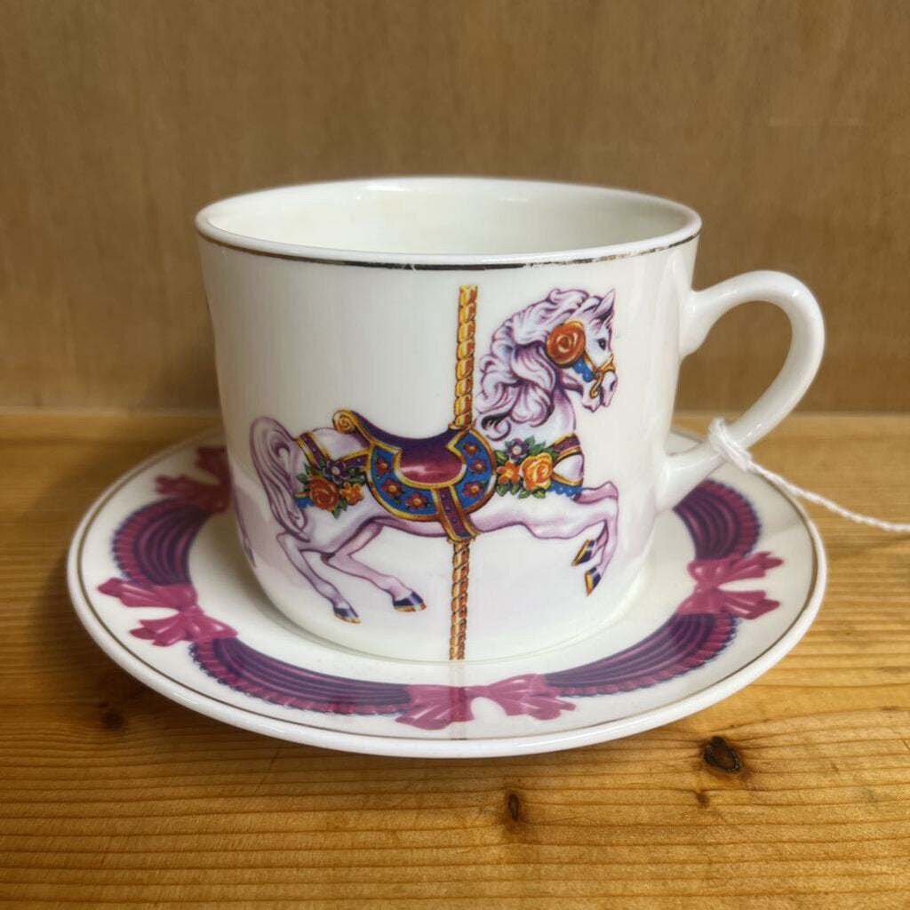 CAROUSEL CUP & SAUCER-Thriftique Marketplace