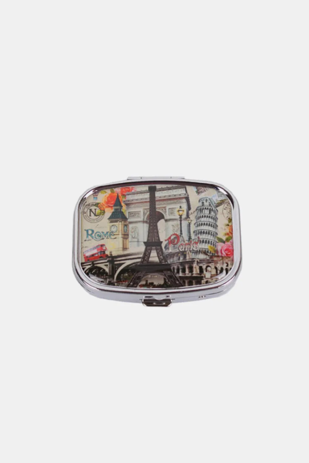 NICOLE LEE USA PRINT METALLIC RECTANGULAR PILL CASE