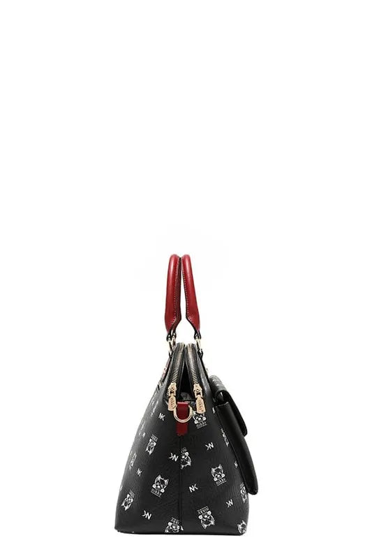 NICOLE LEE USA ECO-LEATHER CAT DOME BAG